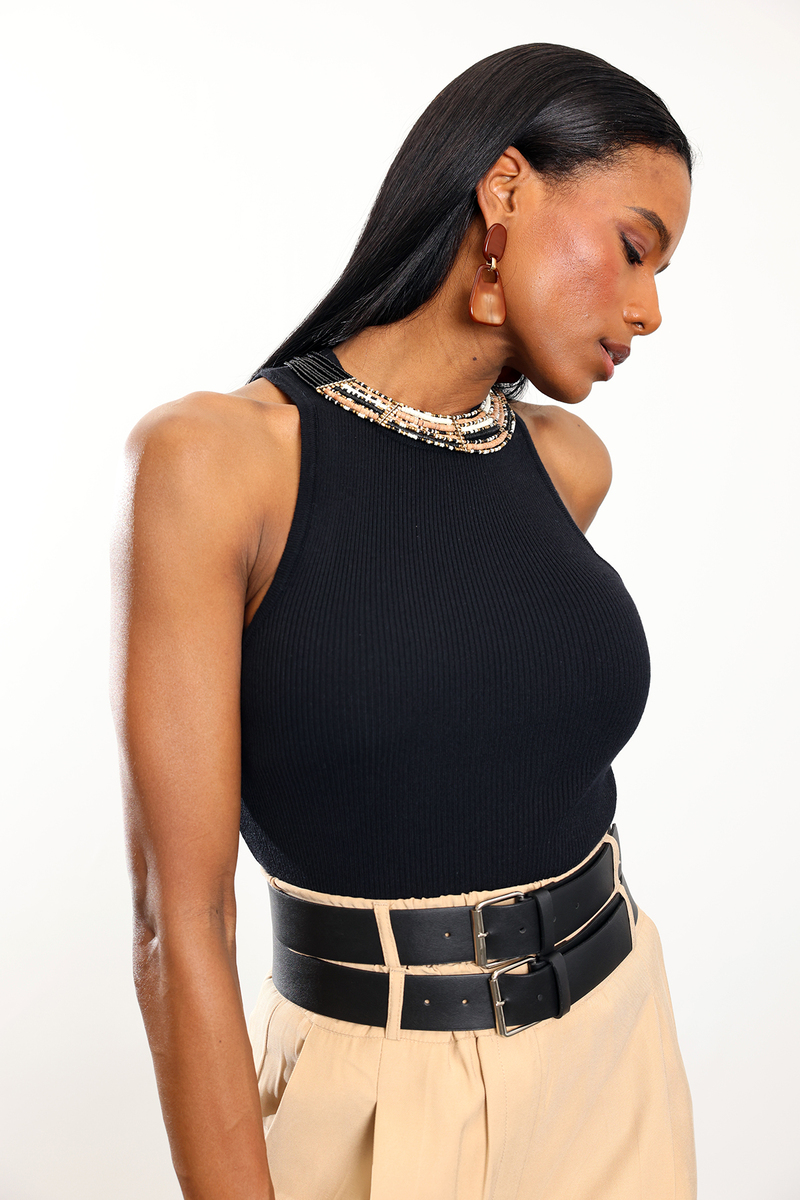 Siyah Bisiklet Yaka Fitilli Atlet 0001