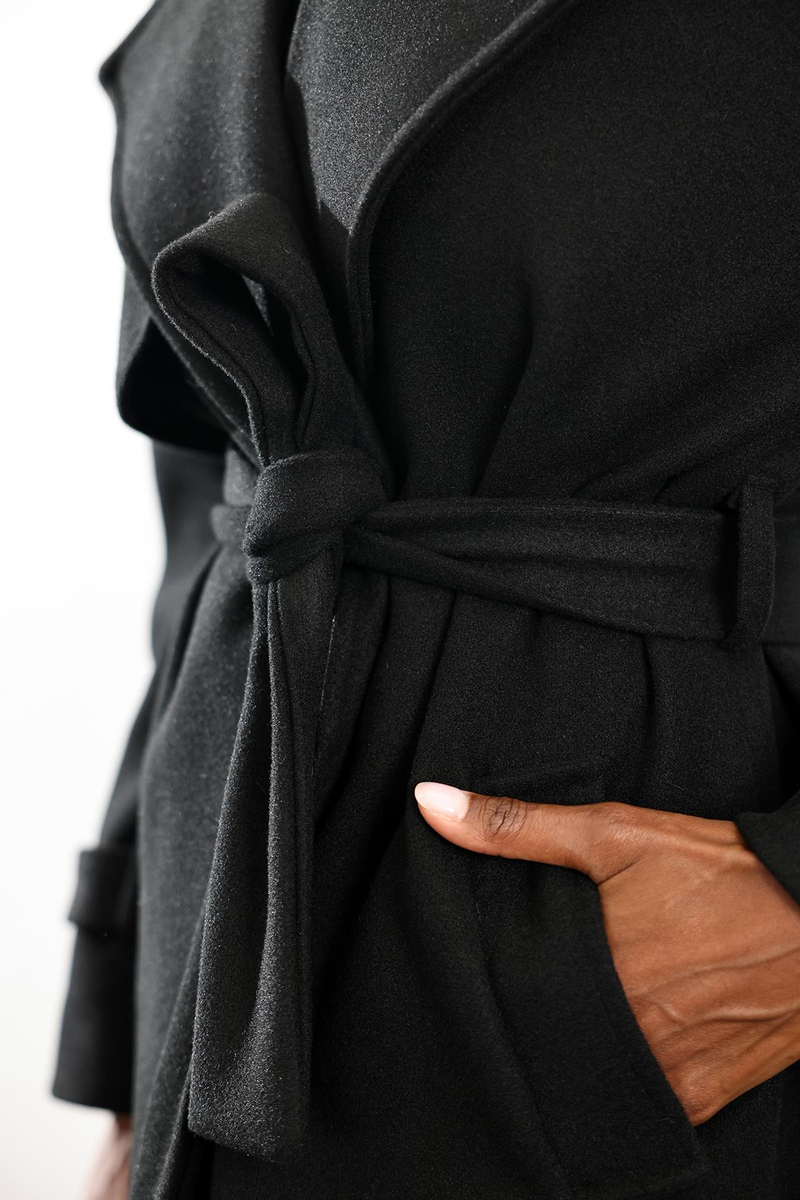 Siyah Kaşe Palto 1614