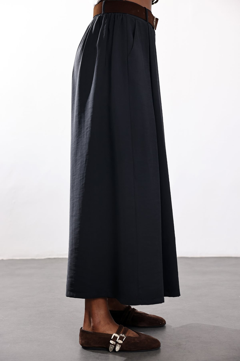 Siyah Kemerli Tensel Pantolon Etek 51354