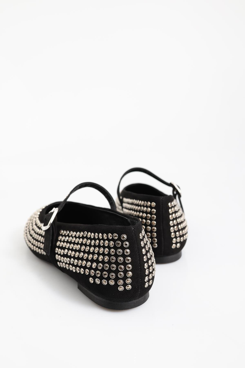 Siyah Mini Taşlı Babet 23437