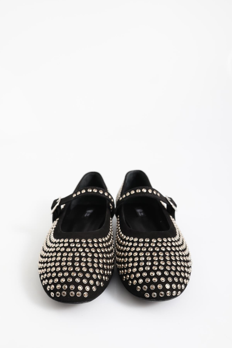 Siyah Mini Taşlı Babet 23437