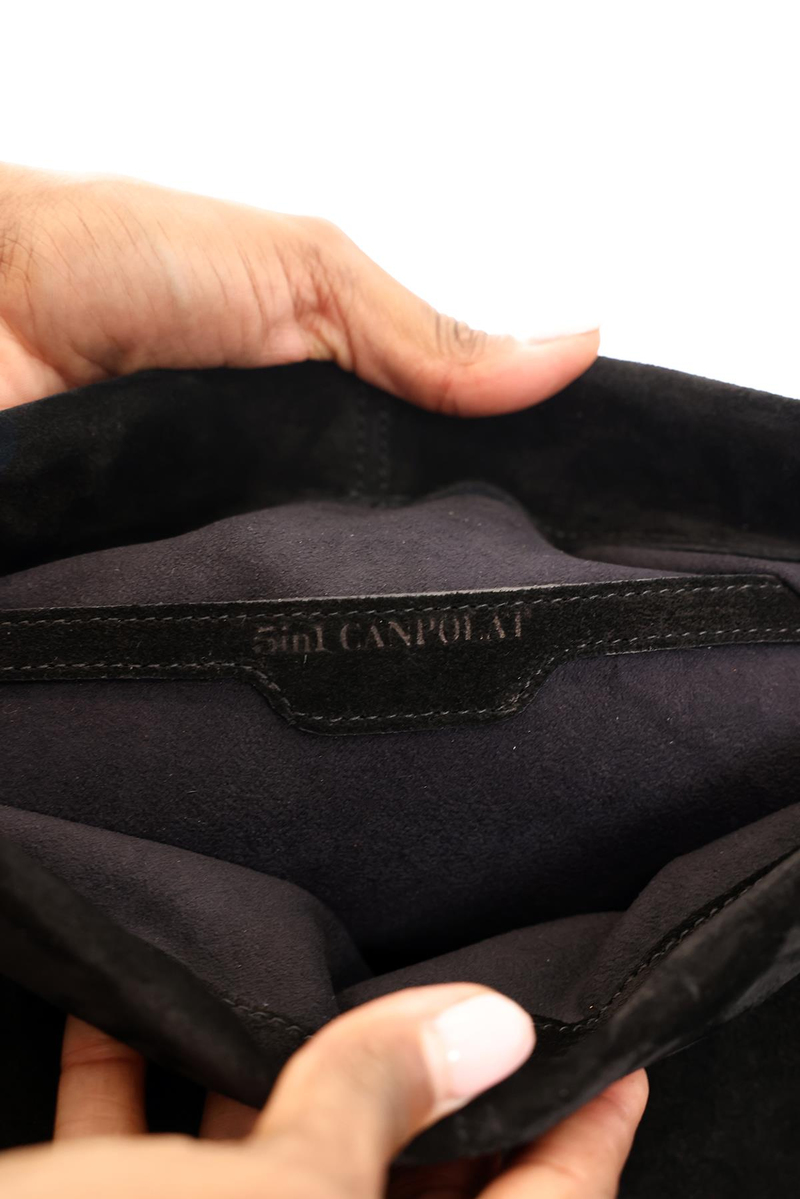 Siyah Paris Süet Clutch Çanta 7981