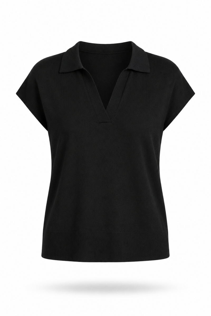 Siyah Polo Yaka Merserize Triko 261057