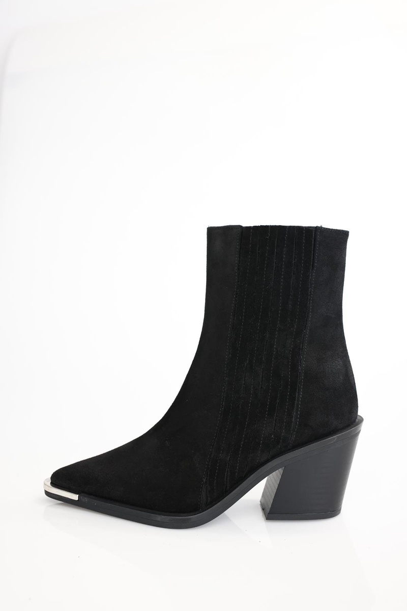 Siyah Sivri Burun Topuklu Chelsea  Bot 115816