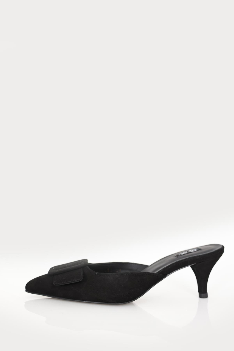 Siyah Tokalı Topuklu Terlik 25160