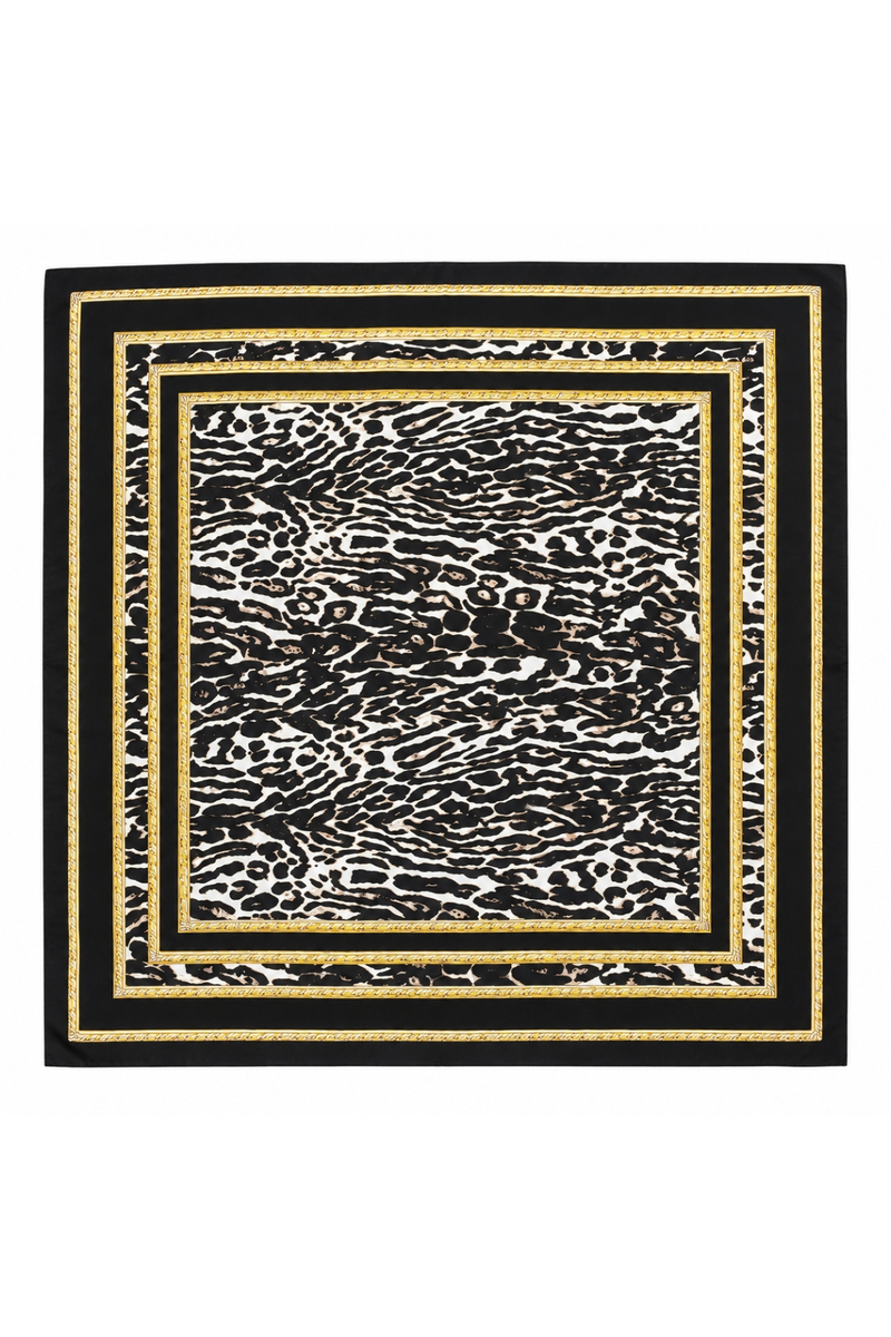 Siyah Zebra Desenli Şal 