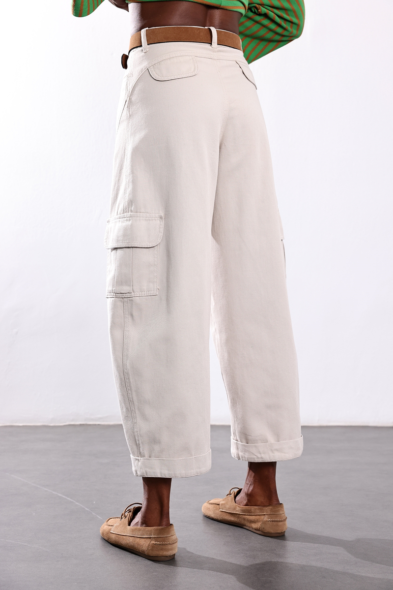 Taş Kargo Cepli Barrel Pantolon 031724