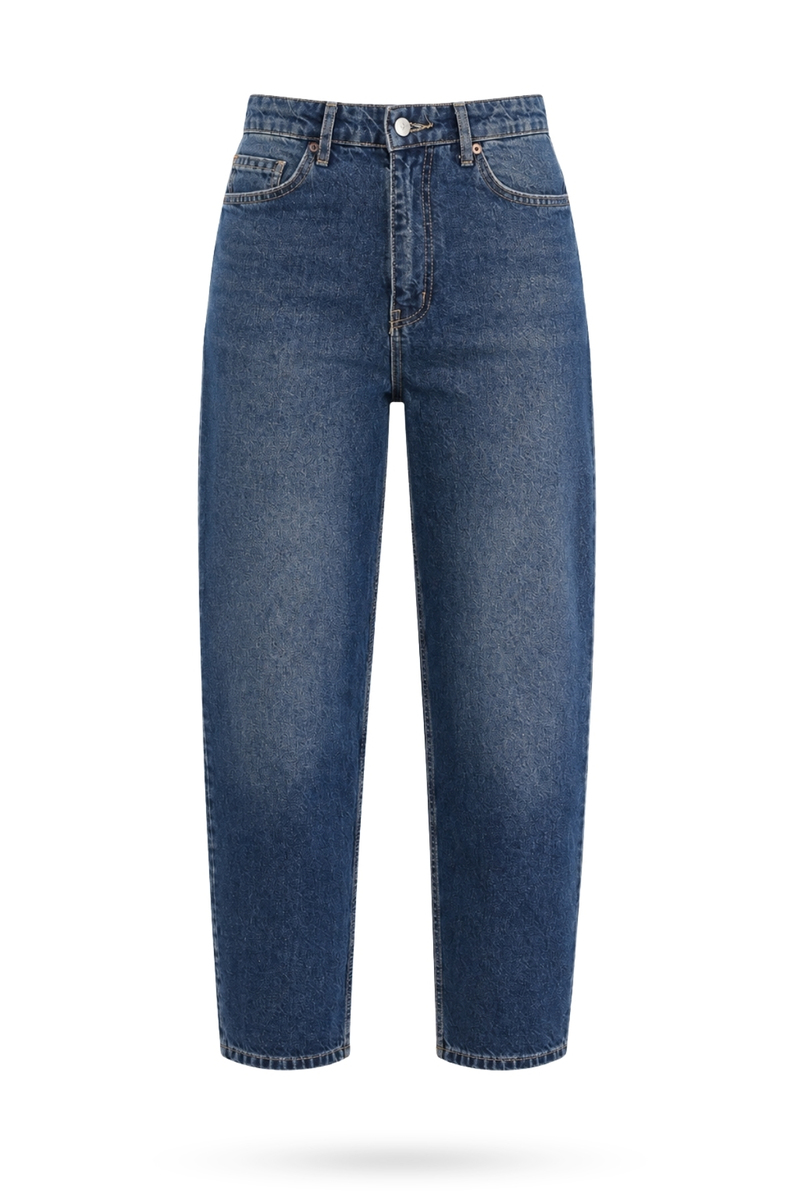 Yıkamalı Mavi Barrel Jean 186