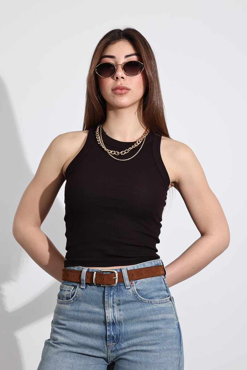 Acı Kahve Halter Yaka Atlet 23067