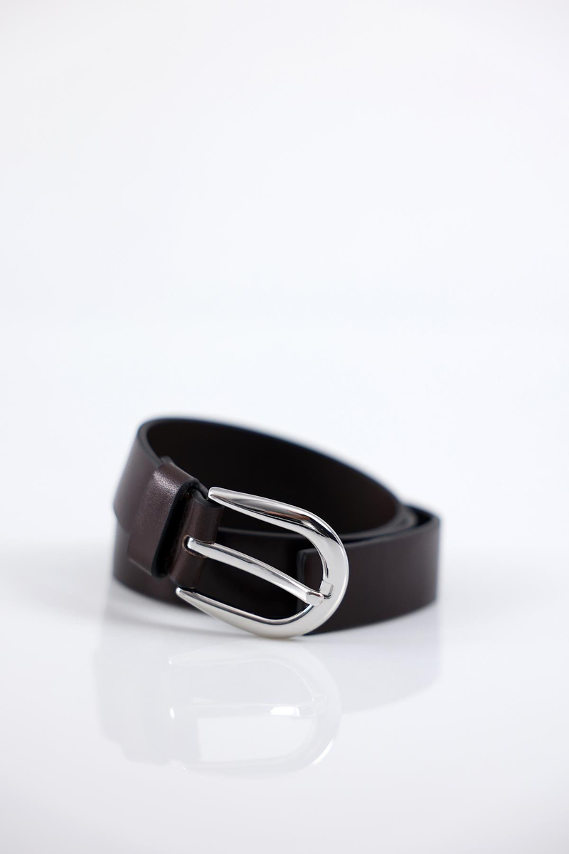 Acı Kahve Klasik Tokalı Deri Kemer 