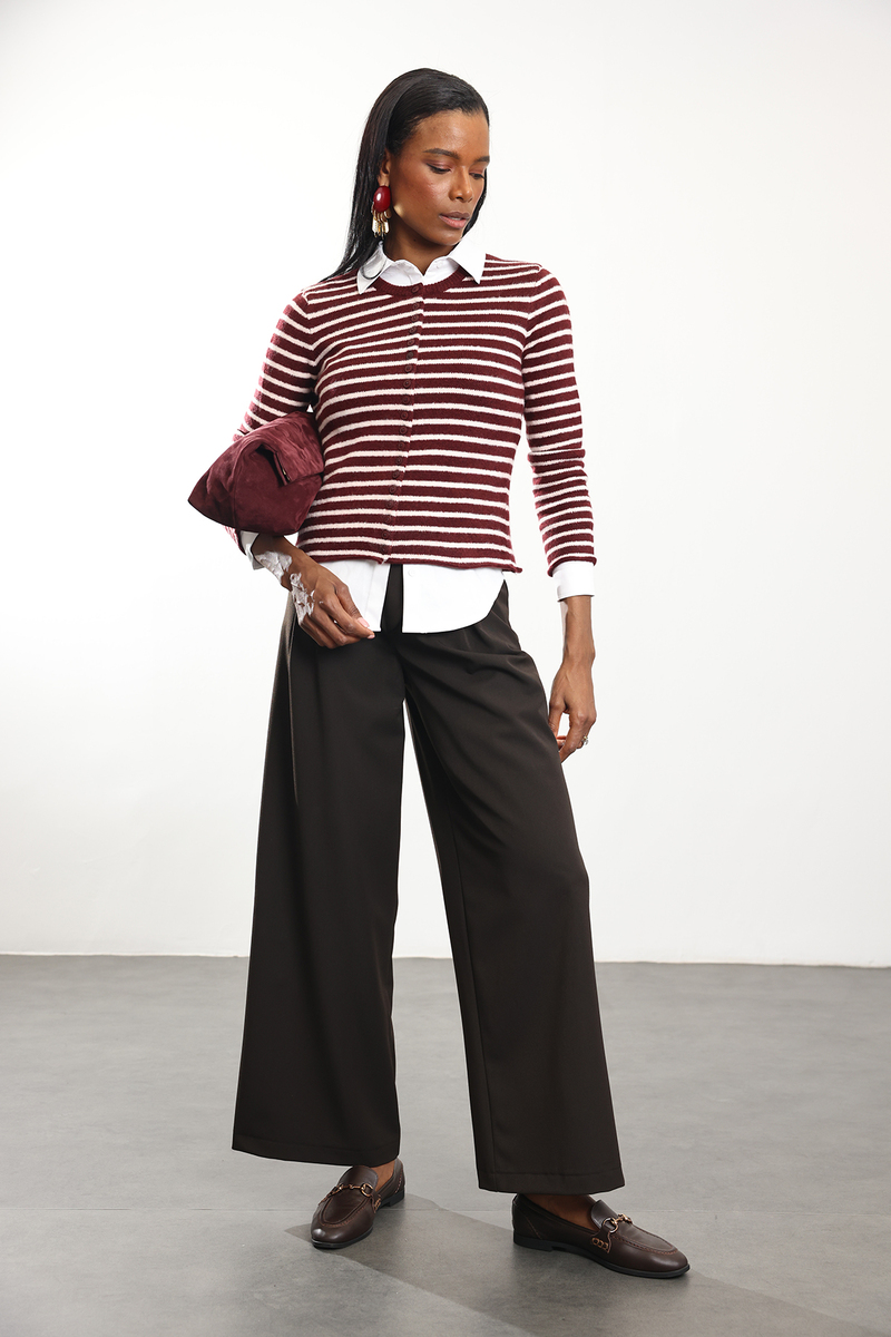 Acı Kahve Palazzo Kumaş Pantolon 1607