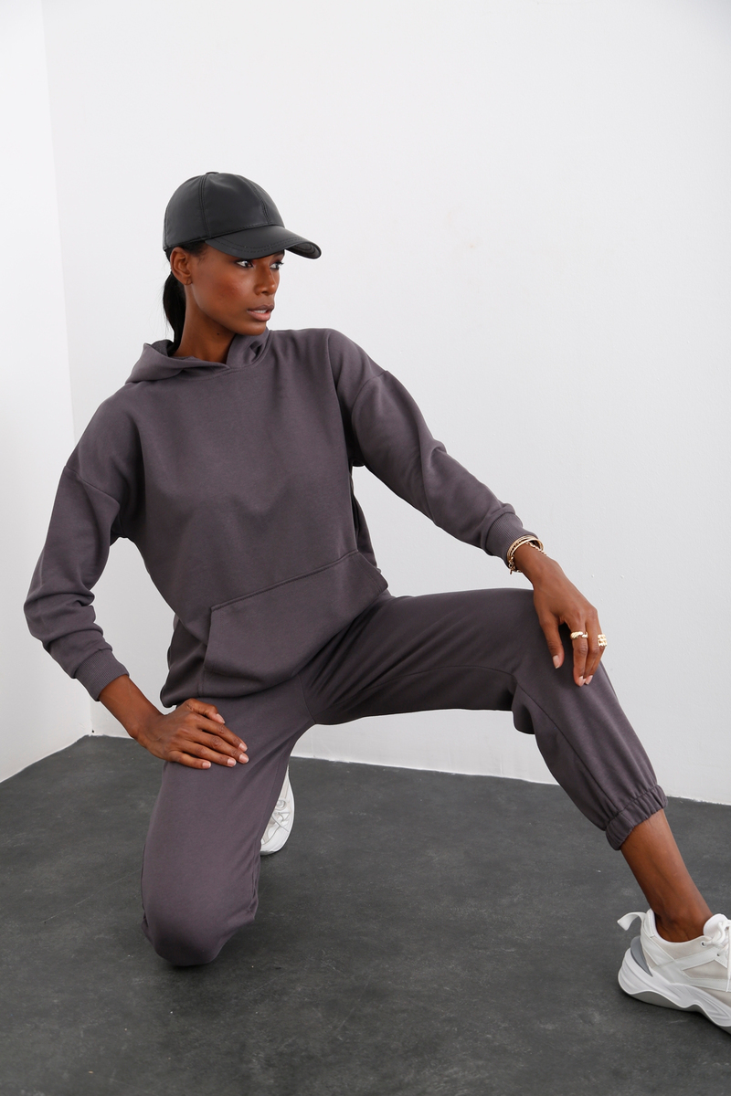 Antrasit Kanguru Cepli Sweatshirt 3234