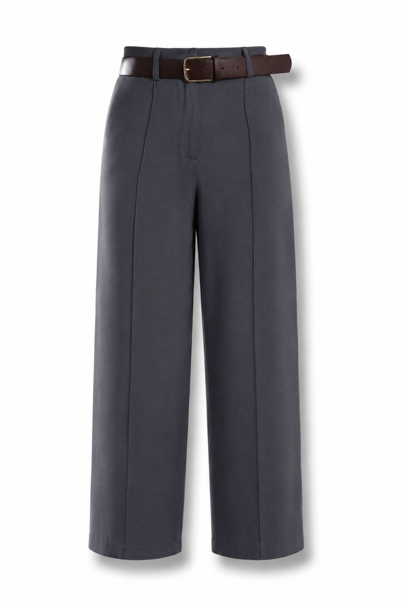 Antrasit Kemerli Barrel Pantolon 58549