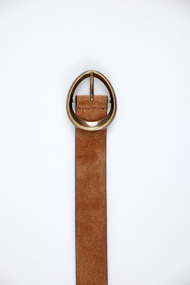 Bal Oval Tokalı Süet Kemer 