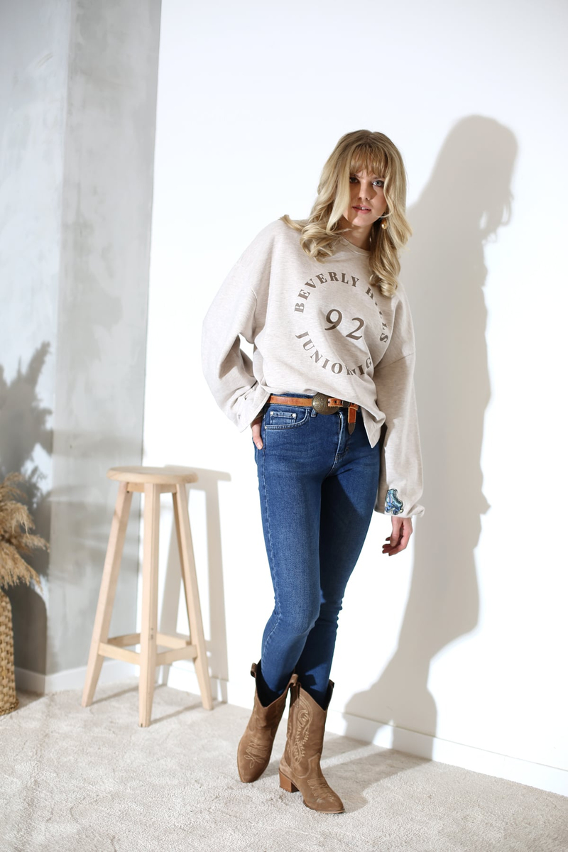 Bej Beverly Hills Sweatshirt