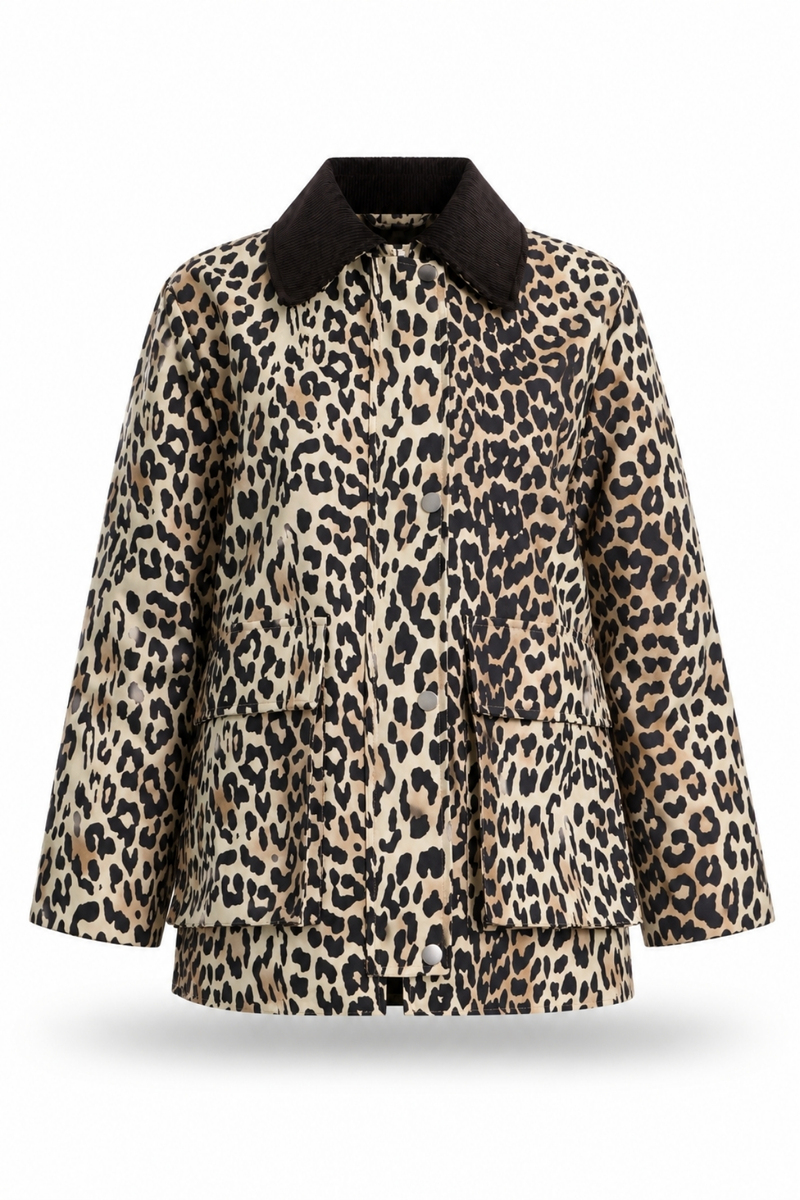 Bej Leopar Desenli Ceket 4923
