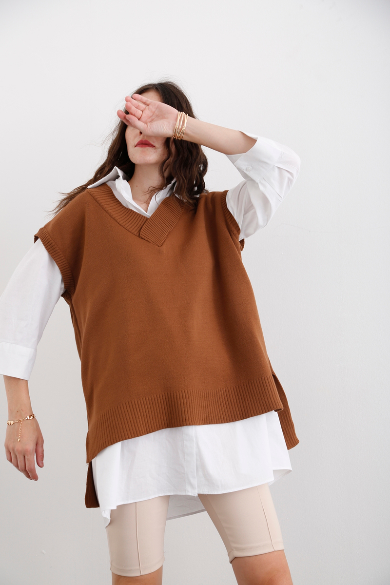 Beyaz Oversize Cepli Gömlek 