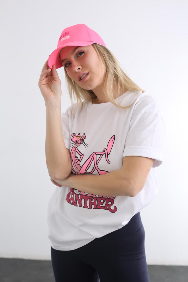 Beyaz Pembe Panter Tshirt 