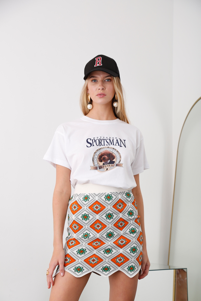 Beyaz Sportsman Baskılı Tshirt 210045
