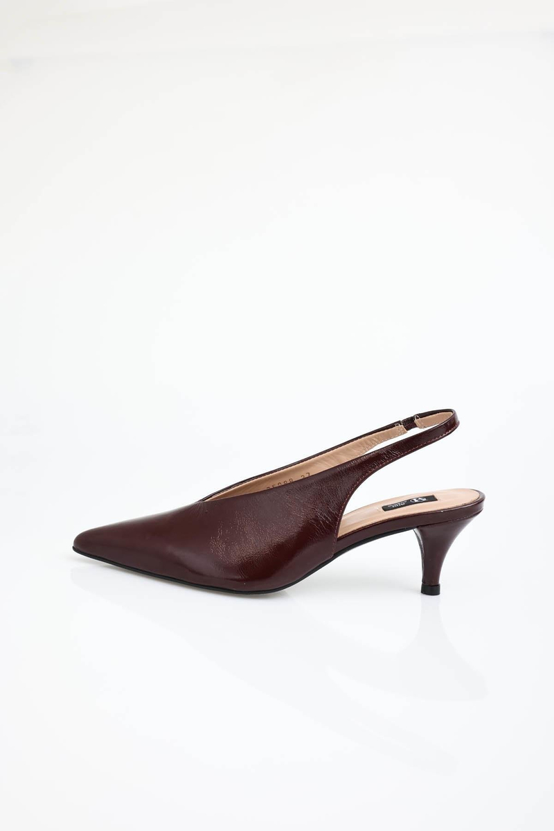 Bordo Arkası Açık Topuklu Ayakkabı 25088