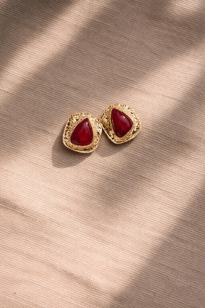 Bordo Elegante Küpe 