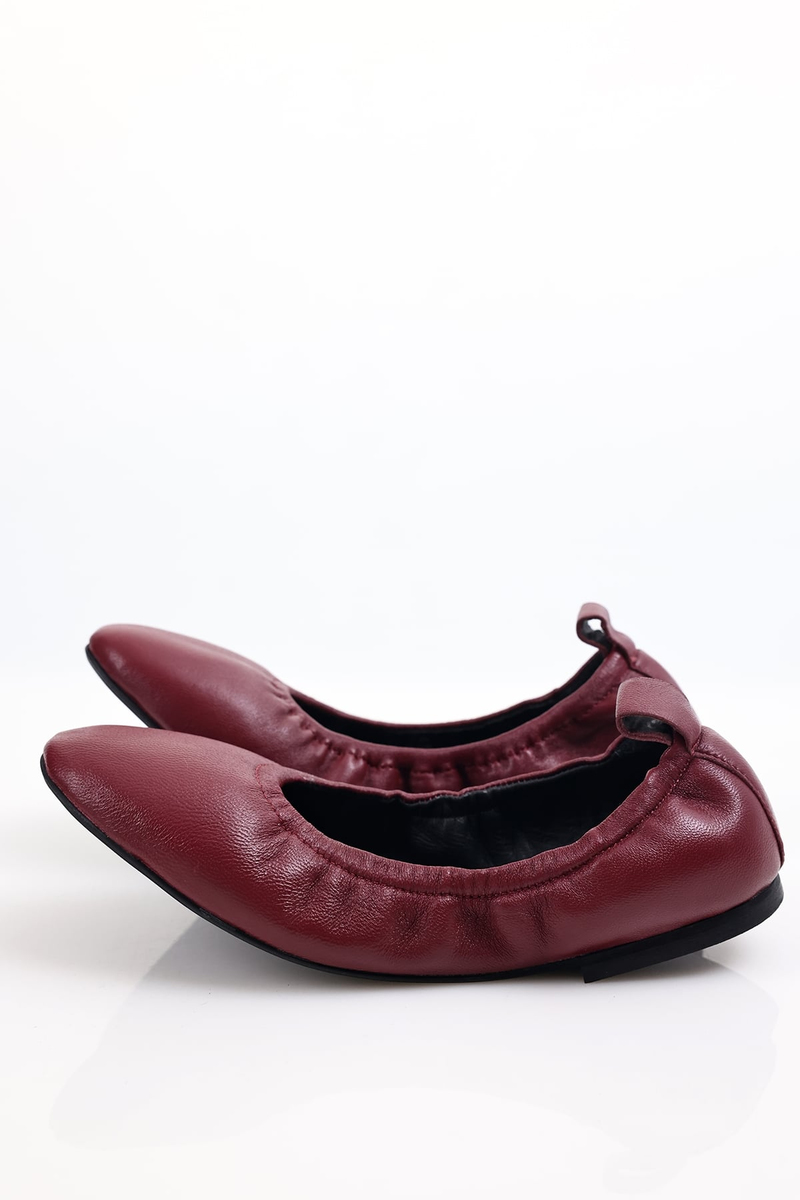 Bordo Esnek Deri Babet 25364