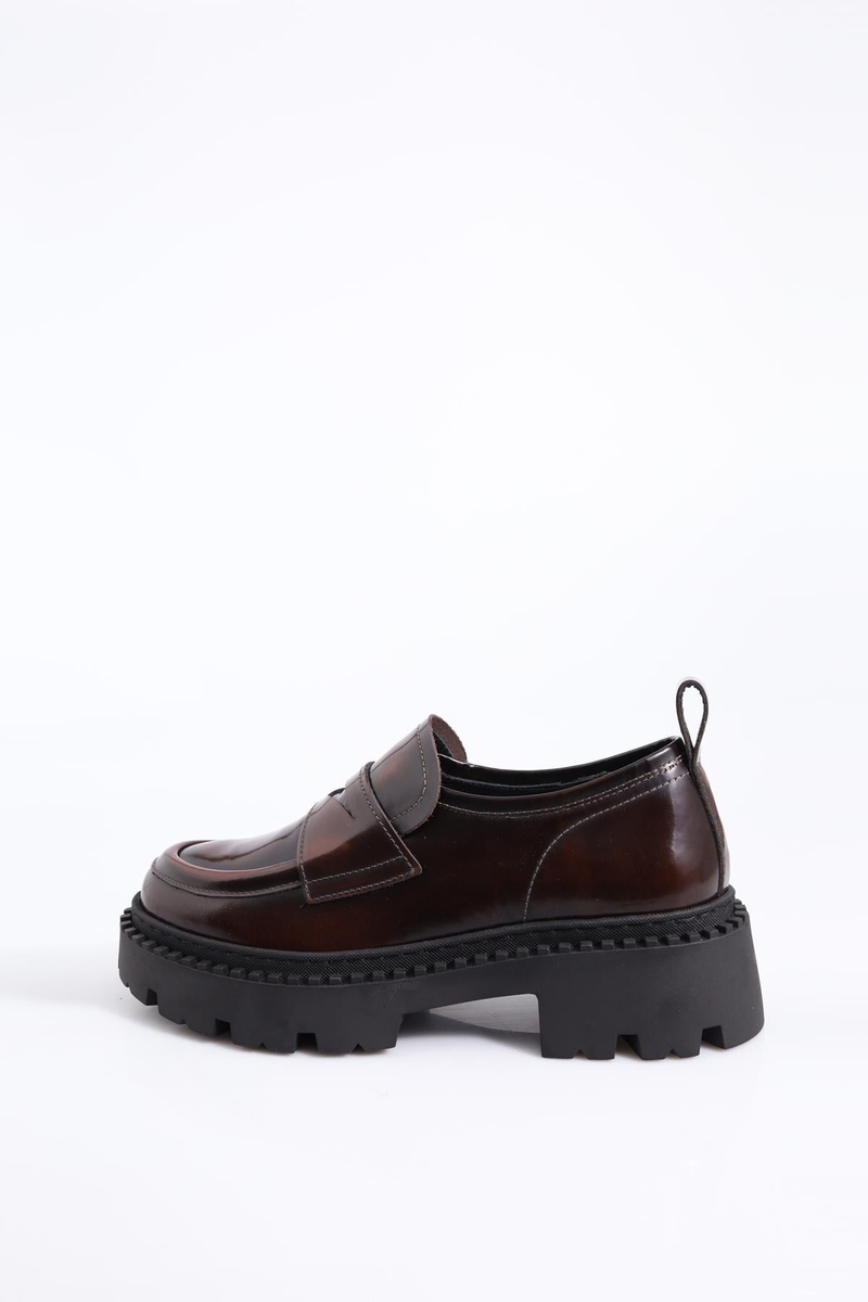 Bordo Kalın Taban Klasik Loafer 22504