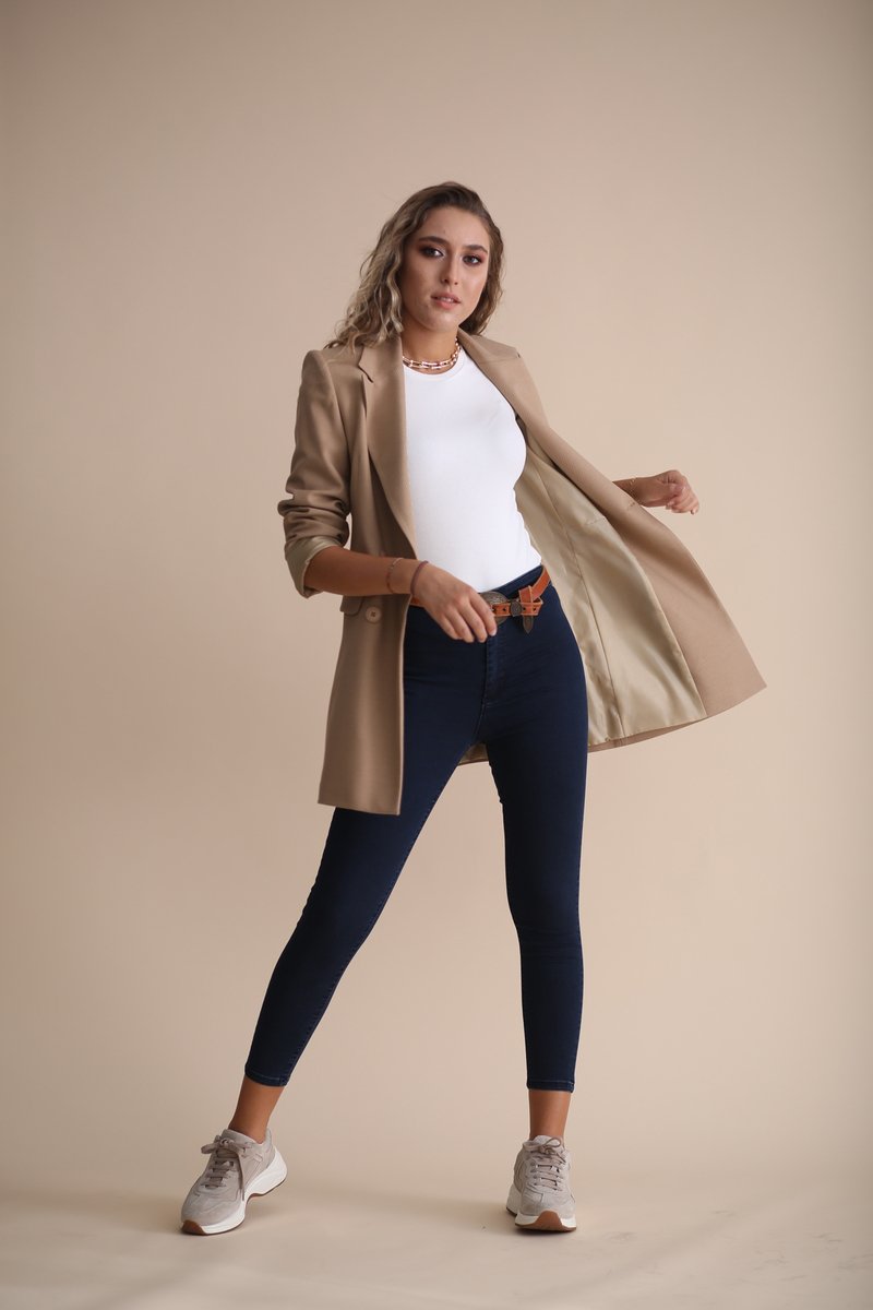 Camel Dört Düğme Ceket 3217