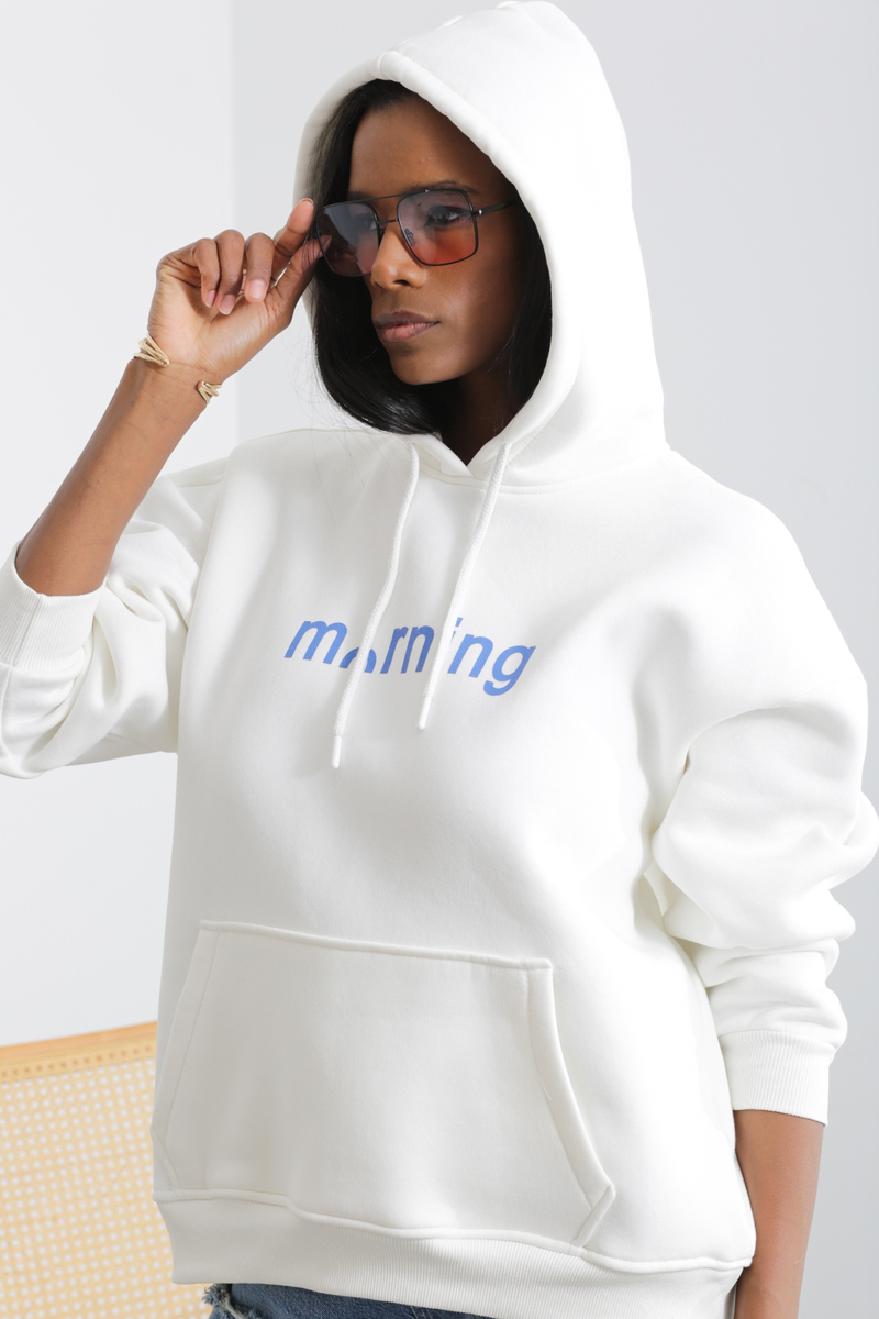 Ekru Baskılı Sweatshirt 1090