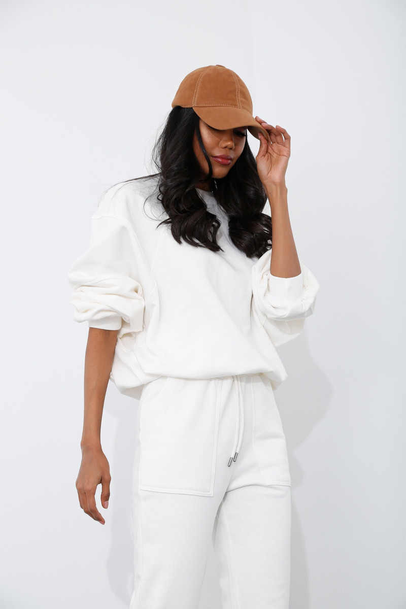 Ekru Beli Lastikli Sweatshirt 205