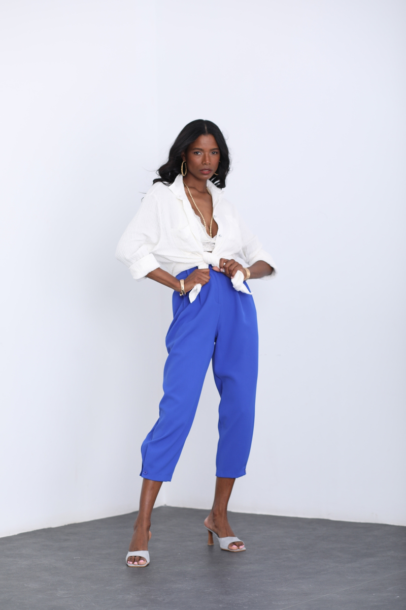 Ekru Çift Cepli Müslin Gömlek 