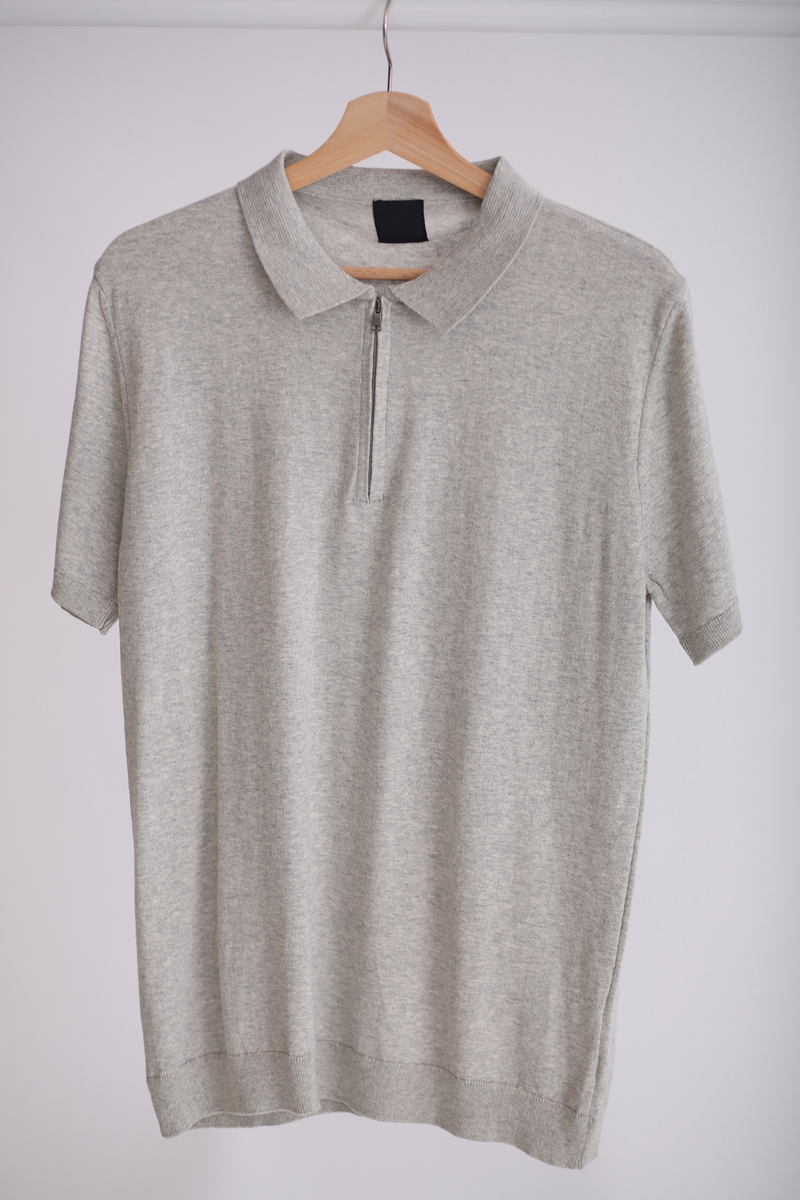Gri Önü Fermuarlı Tshirt 20102003