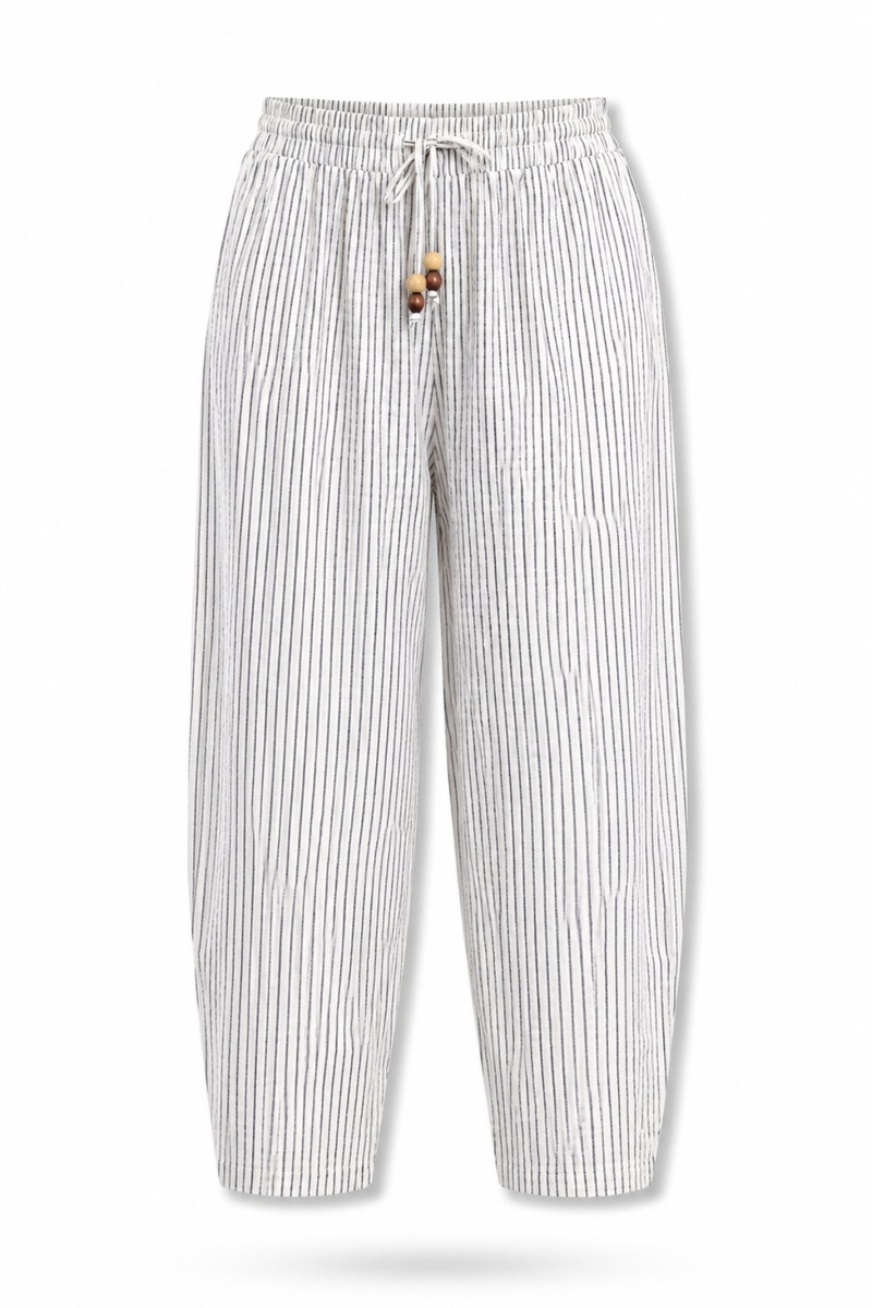 indigo Çizgili Barrel Pantolon 51427