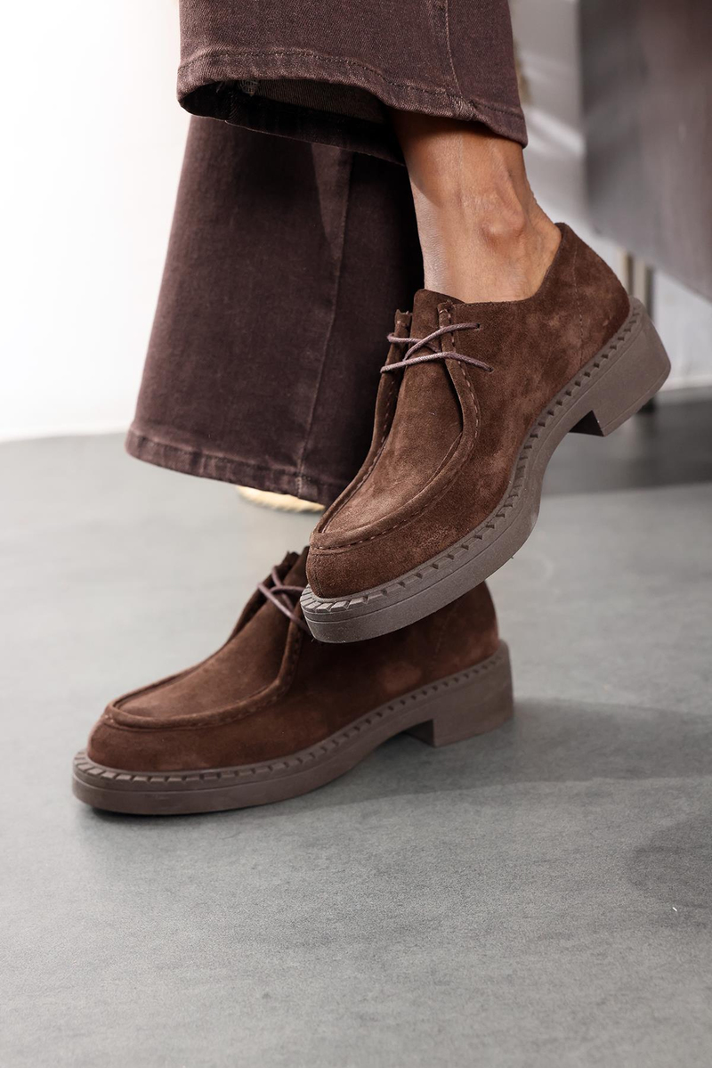 Kahverengi Bağcıklı Loafer 20467