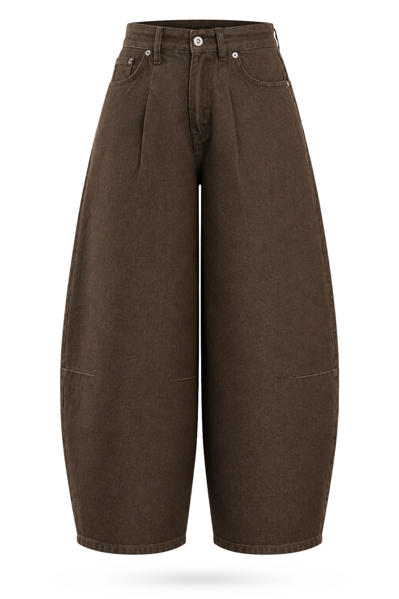 Kahverengi Barrel Jean 0107