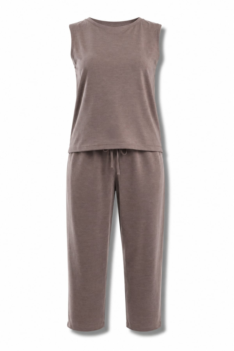 Kahverengi Bluz Pantolon Modal Takım 7272