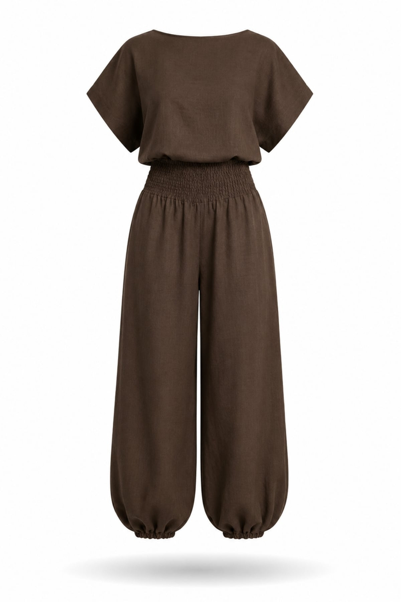 Kahverengi Bluz Pantolon Takım 1386