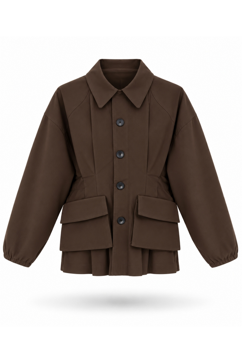 Kahverengi Cepli Gabardin Ceket 9764