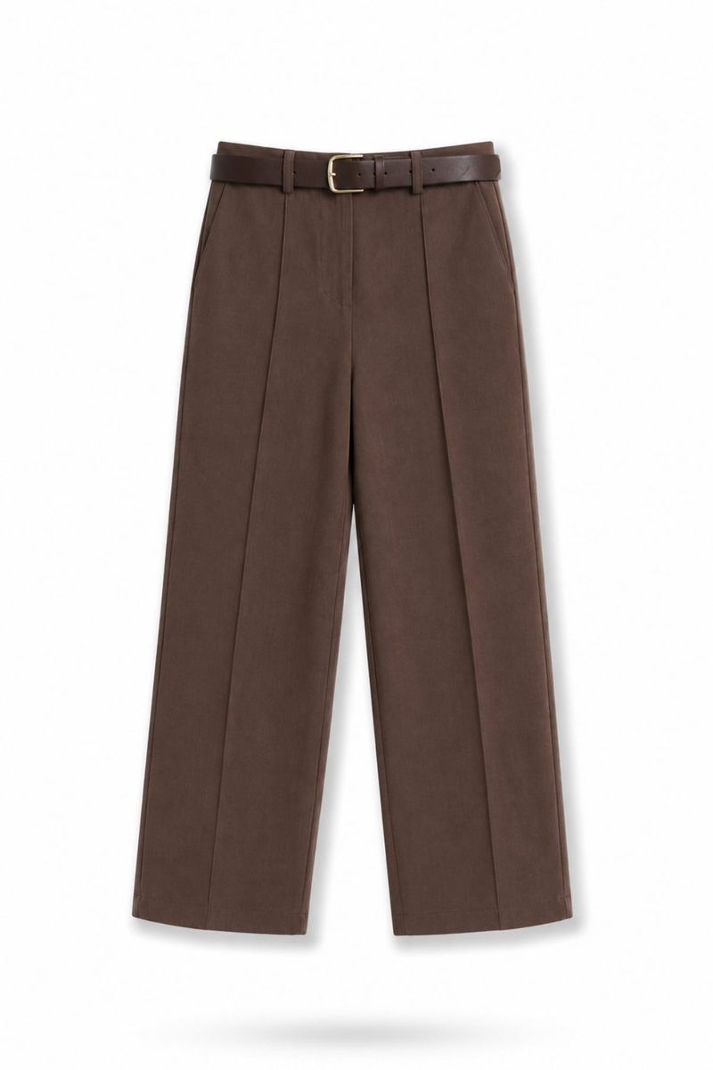 Kahverengi Kemerli Barrel Pantolon 58549