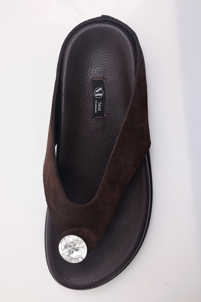 Kahverengi Swarovski Terlik 25293