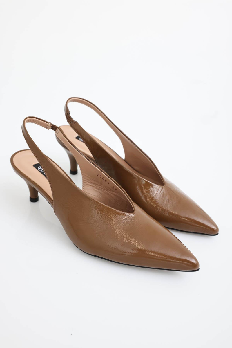Karamel Arkası Açık Topuklu Ayakkabı 25088