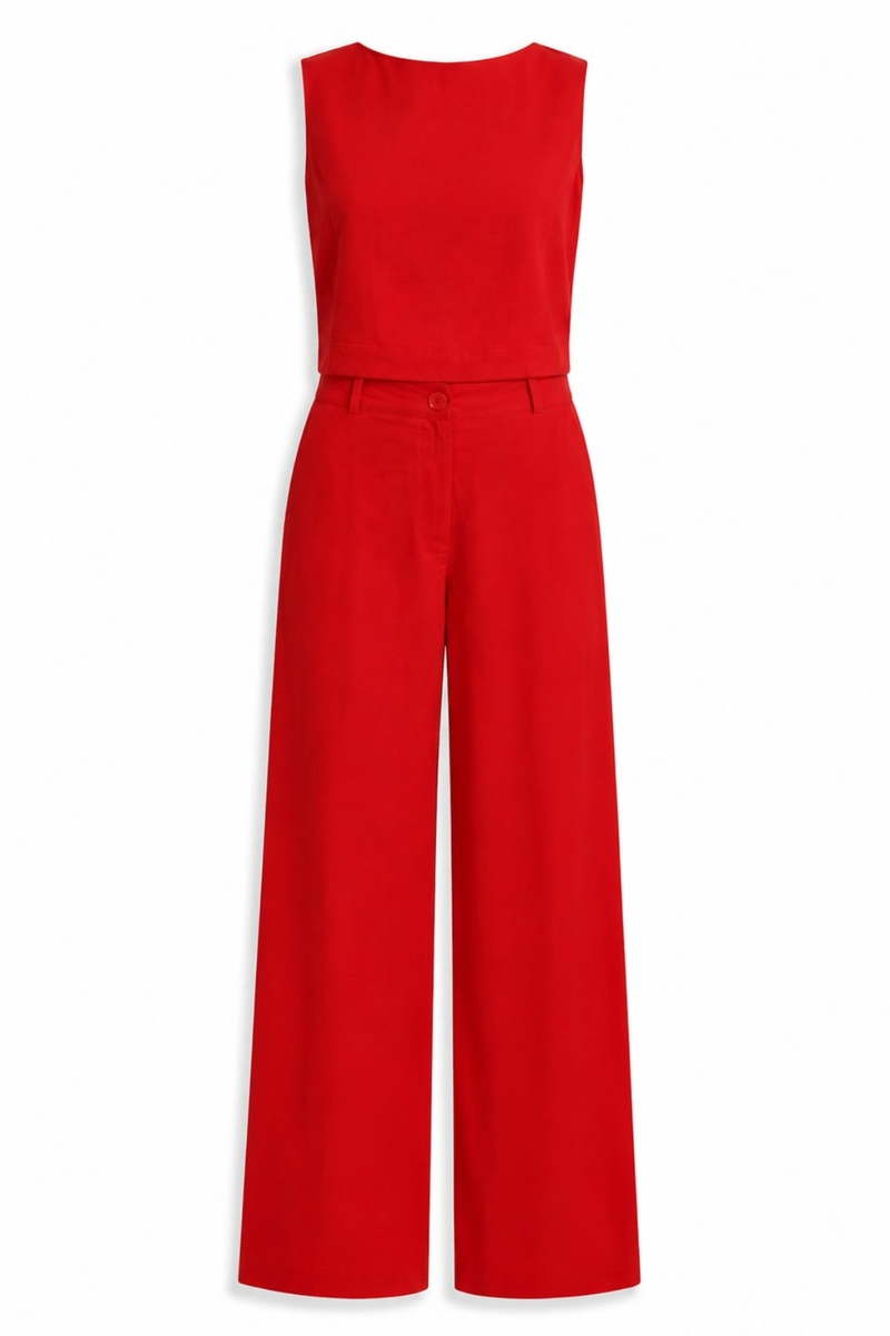 Kırmızı Bluz Pantolon Takım 0010