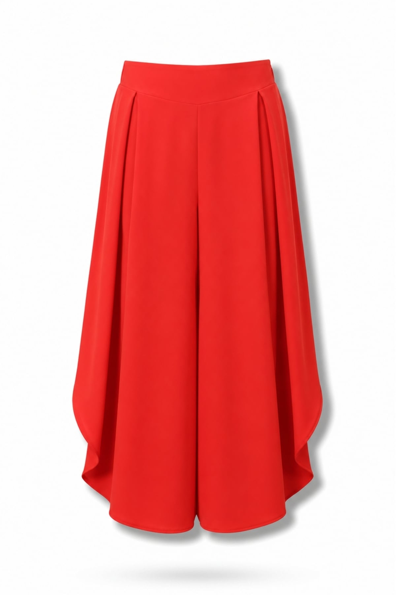 Kırmızı Geniş Paça Pantolon 03070