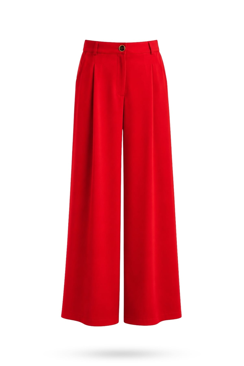 Kırmızı Onyx Krep Pantolon 