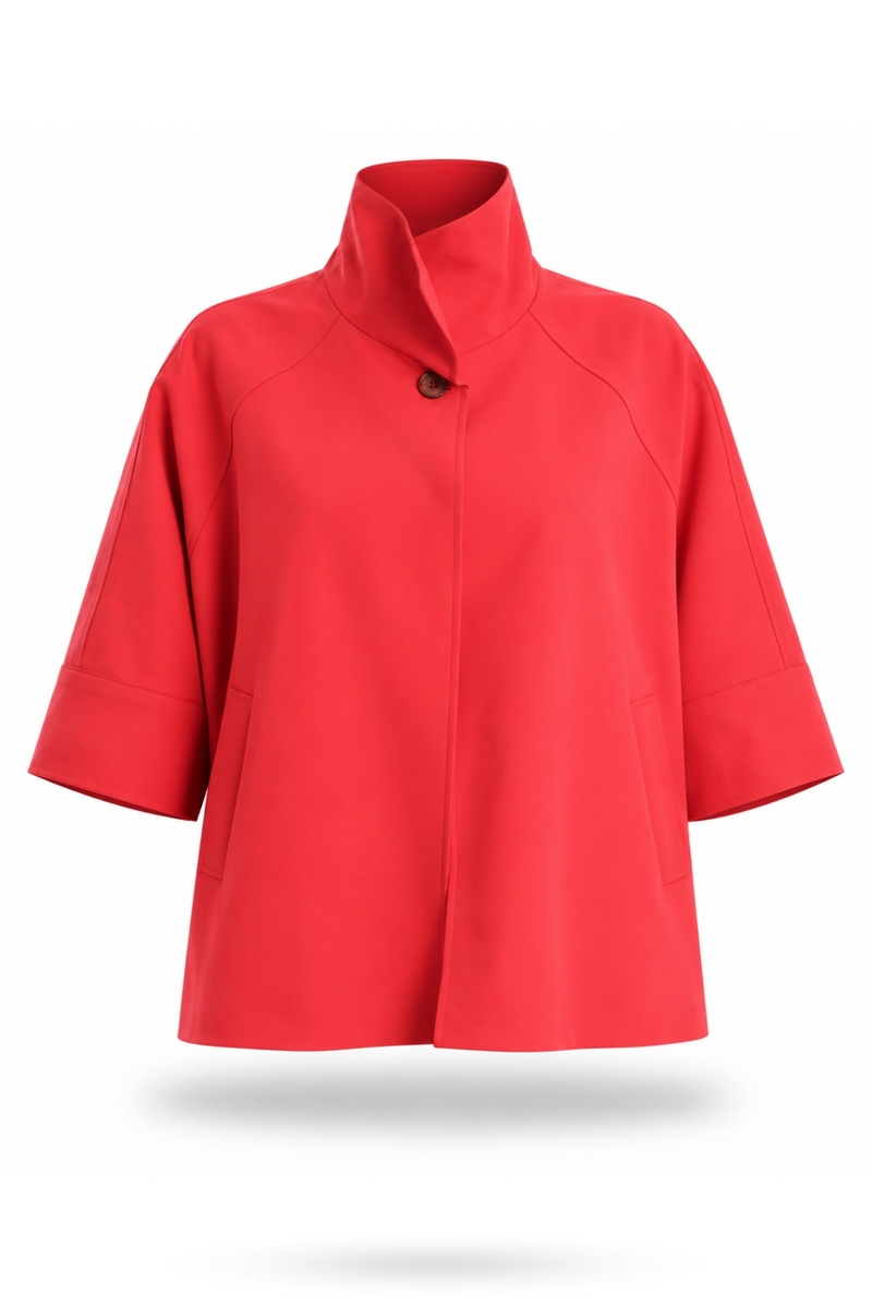 Kırmızı Oversize Kısa Trençkot 87159