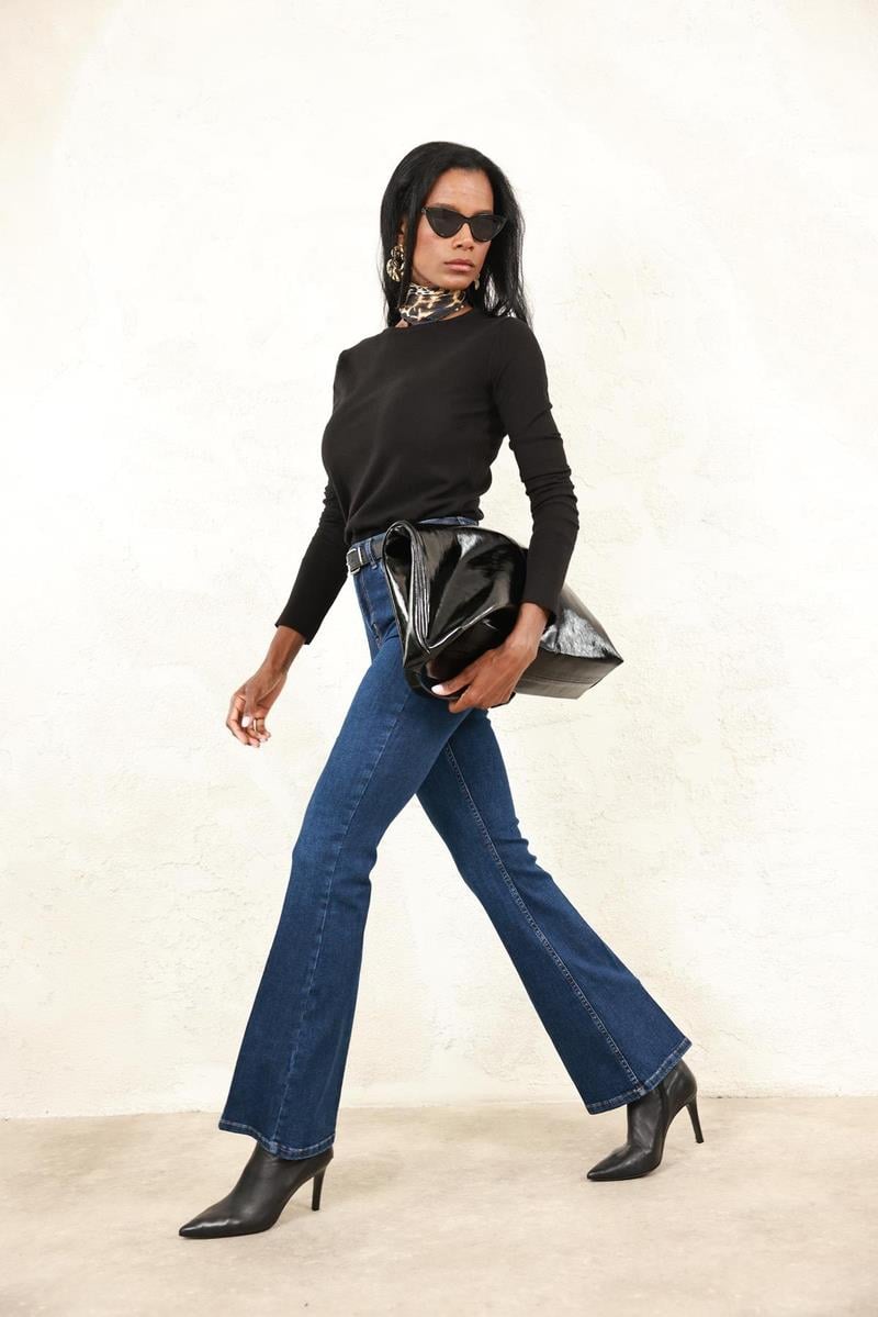 Koyu Mavi Full Likra Toparlayan Flare Jean 7578