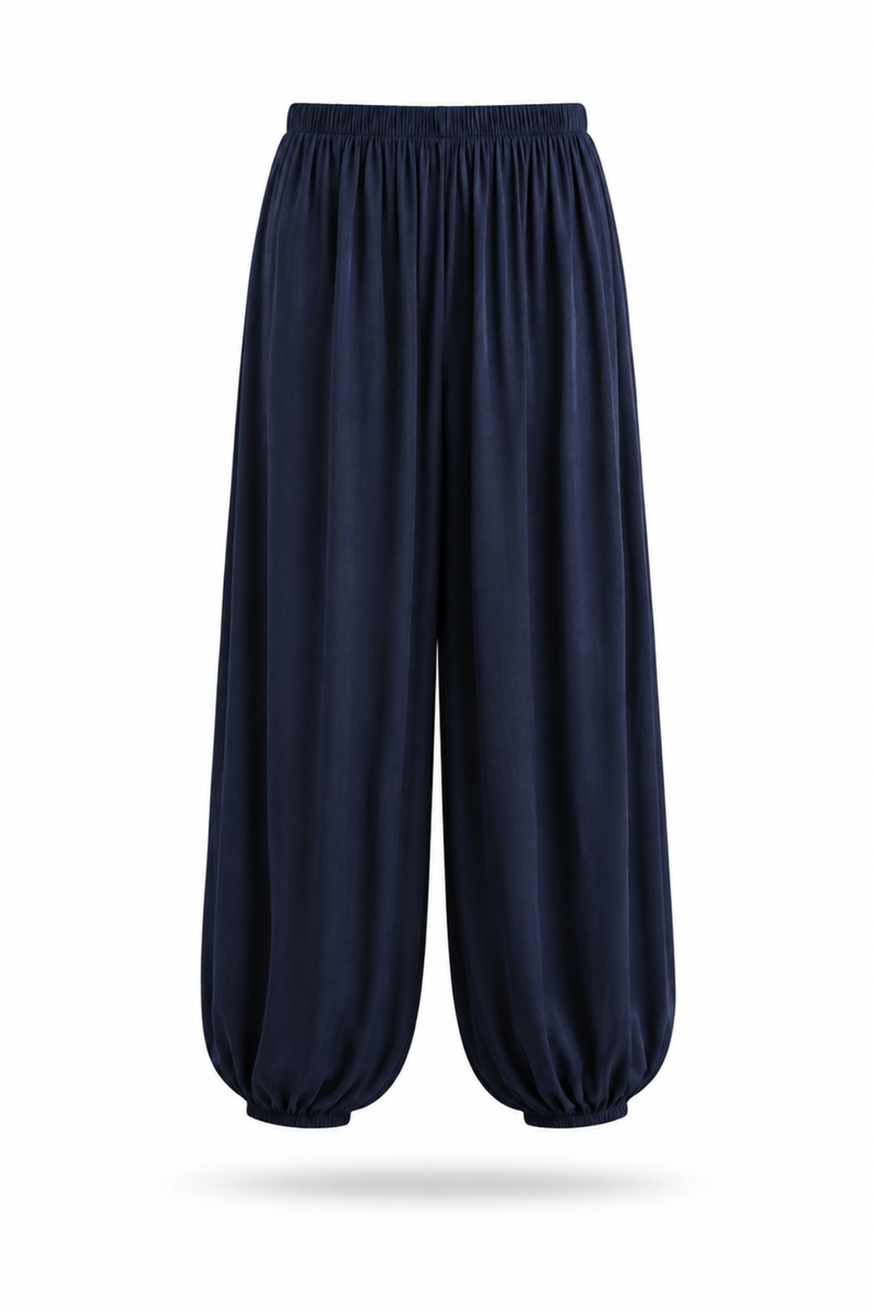 Lacivert Beli Lastikli Şalvar Pantolon 17857