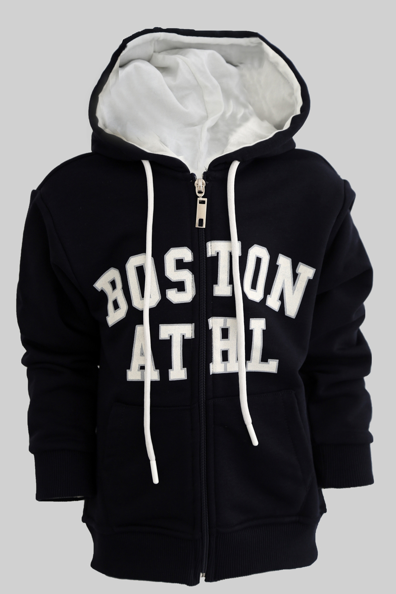 Lacivert Fermuarlı Boston Çocuk Sweatshirt 