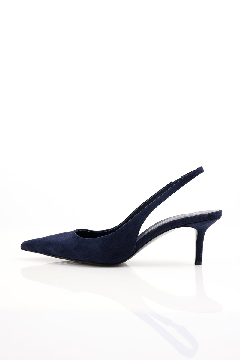 Lacivert Sivri Burun Slingback 25149