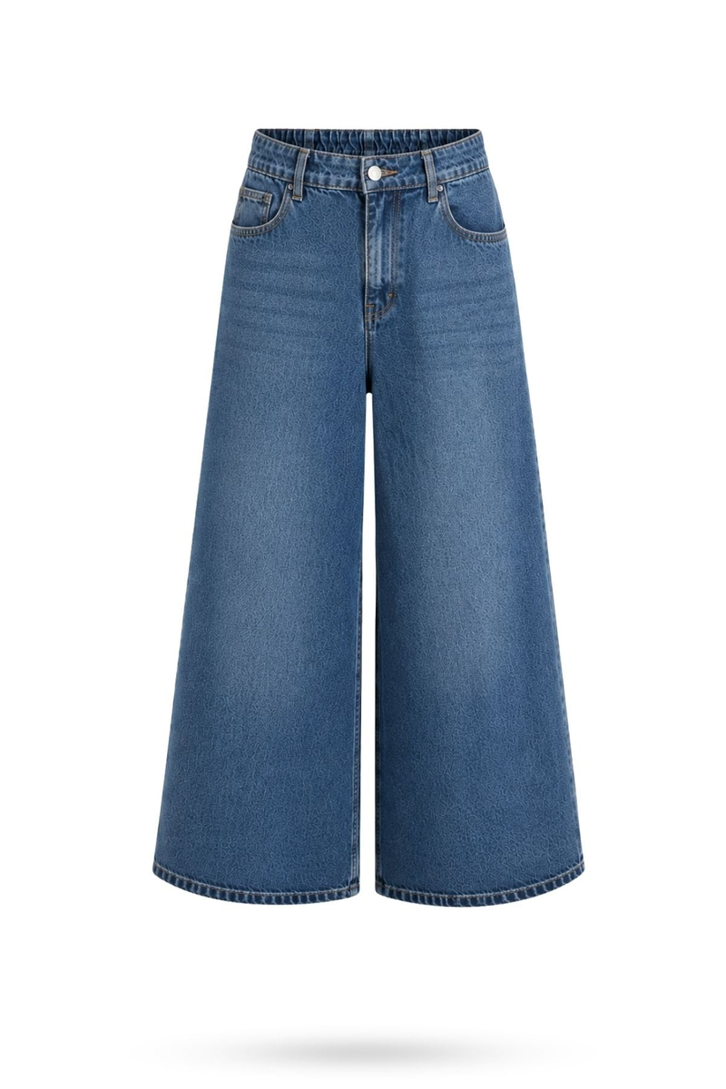 Mavi Beli Lastikli Tensel Jean 